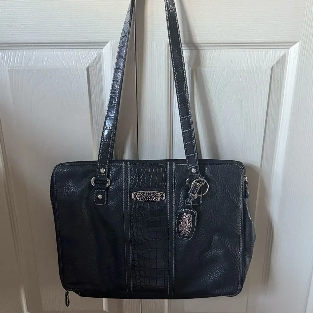 Rosetti Women’s Elegant Black Crocodile-Embossed Shoulder Bag
